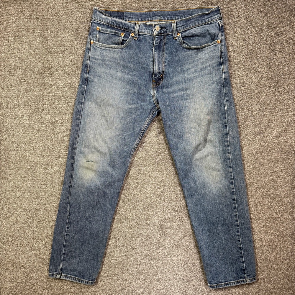 Levi's 505 Jeans Mens 34x30 Regular Fit Medium Wash Blue Straight Leg